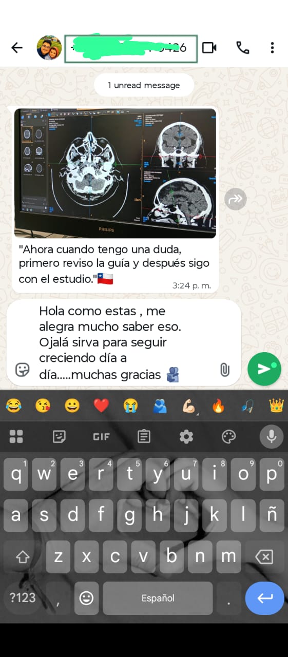 Captura del mensaje del testimonio 1