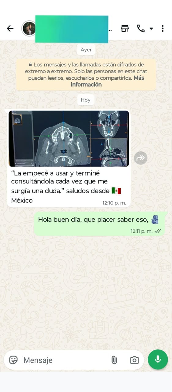 Captura del mensaje del testimonio 4